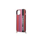 Karl Lagefeld nakładka do iPhone 14 6,1" KLHCP14SSTSTP różowa hardcase Color Stripes Strap