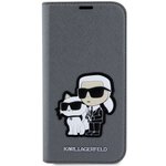 Karl Lagerfeld nakładka do iPhone 14 6,1" KLBKP14SSANKCPG srebrna BT Saffiano Patch Karl&Choupette NFT
