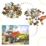 CASTORLAND Puzzle układanka 60 elementów Forest Site - Ciągnik z chwytakiem 5+