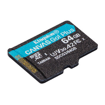 Kingston karta pamięci 64GB microSDXC Canvas Go! Plus kl. 10 UHS-I 170 MB/s + adapter