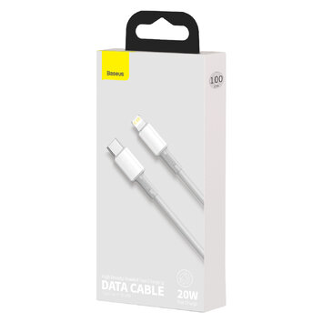 Baseus kabel High Density PD USB-C - Lightning 1,0 m biały 20W