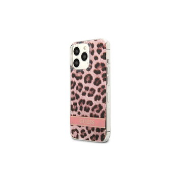 Guess nakładka do IPhone 13 Pro Max 6,7" GUHCP13XHSLEOP hard case różowa Leopard Electro Stripe