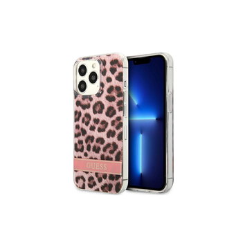 Guess nakładka do IPhone 13 Pro Max 6,7" GUHCP13XHSLEOP hard case różowa Leopard Electro Stripe