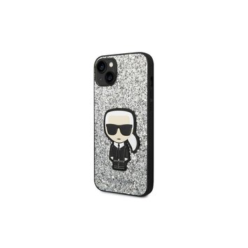 Karl Lagerfeld nakładka do iPhone 14 Pro Max 6,7" KLHCP14XGFKPG srebrna HC Glitter Flakes Ikonik