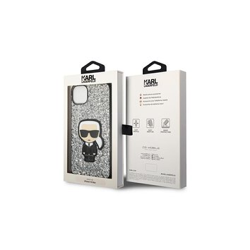 Karl Lagerfeld nakładka do iPhone 14 6,1" KLHCP14SGFKPG srebrna HC Glitter Flakes Ikonik