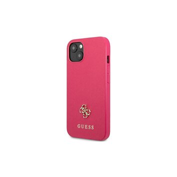 Guess nakładka do iPhone 13 Mini 5,4" GUHCP13SPS4MF różowa hardcase Saffiano 4G Small Metal Logo