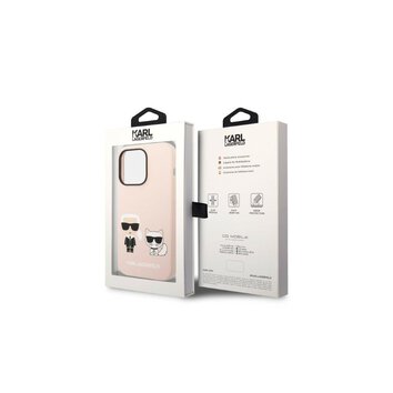 Karl Lagerfeld nakładka do iPhone 14 Pro Max 6,7" KLHMP14XSSKCI różowa hard case Magsafe Liq Silicone Karl & Choupette