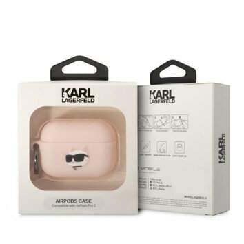 Karl Lagerfeld etui do Airpods Pro 2 KLAP2RUNCHP różowe 3D Silicone NFT Karl