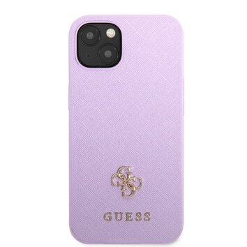 Guess nakładka do iPhone 13 6,1" GUHCP13MPS4MU purpurowa hardcase Saffiano 4G Small Metal Logo