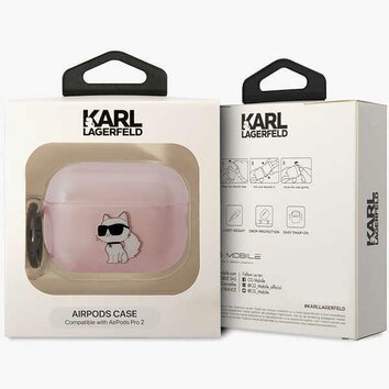 Karl Lagerfeld etui do AirPods Pro 2 KLAP2HNCHTCP różowe TPU NFT Choupette