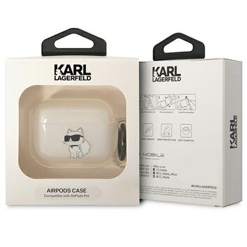 Karl Lagerfeld etui do Airpods Pro KLAPHNCHTCT białe Ikonik Choupette
