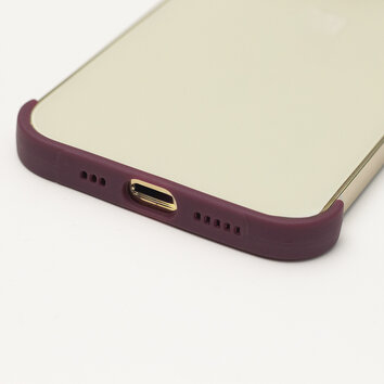 TPU mini bumpers z ochroną aparatu do iPhone 12 Pro 6,1" wiśniowy