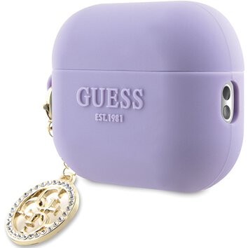 Guess etui do AirPods Pro 2 GUAP23DSLGHDU fioletowe Silicone W/4G Diamond Charm
