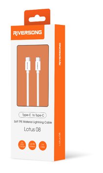 Riversong kabel Lotus 08 USB-C - USB-C 1,0m 3A jasny szary CT76
