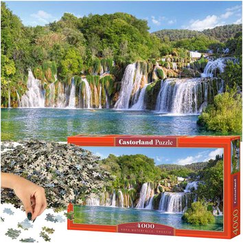 CASTORLAND Puzzle układanka 4000 elementów Krka Waterfalls, Croatia - Wodospady Krka 139x68cm