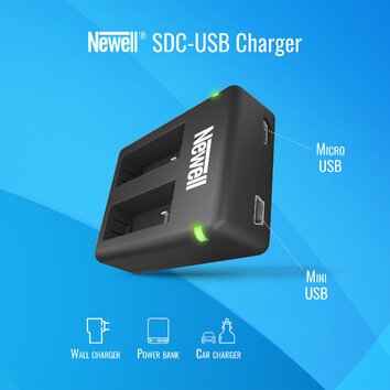 Ładowarka dwukanałowa Newell SDC-USB do akumulatorów AHDBT-401 do GoPro