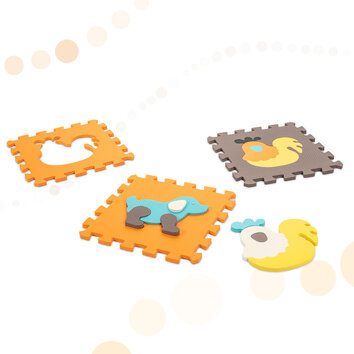Puzzle piankowe mata kojec dla dzieci 25 elementów kolorowe zwierzątka 114cm x 114cm x 1cm