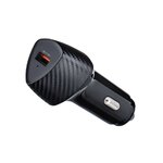 FORCELL CARBON ładowarka samochodowa USB QC 3.0 18W CC50-1A czarny (Total 18W)