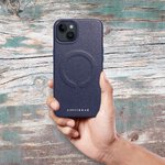 Futera Roar Leather Mag Case kompatybilny z MagSafe - do iPhone 15 Plus Granatowy