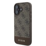 GUESS futerał do IPHONE 16 GUHCP16SG4GLBR (PC/TPU 4G PU Bottom Stripe) brązowy