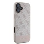GUESS futerał do IPHONE 16 GUHCP16SG4GLPI (4G PU Bottom Stripe) różowy