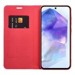 Kabura LUNA Book Carbon do SAMSUNG A21s czerwony