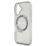 GUESS futerał do IPHONE 16 kompatybilny z MagSafe GUHMP16SHFWFCK (IML Flowers Wreath) czarny
