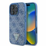 GUESS futerał do IPHONE 16 Pro GUHCP16LP4TDPB (PU Leather 4G Triangle Strass) niebieski