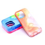 Leather Mag Cover kompatybilne z MagSafe do IPHONE 12 PRO orange splash