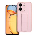 Futerał LEATHER CASE KICKSTAND do XIAOMI Redmi 13C / POCO C65 różowy