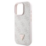GUESS futerał do IPHONE 16 Pro GUHCP16LP4TDPP (PU Leather 4G Triangle Strass) różowy