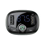 Baseus transmiter FM T Shaped S-09 Bluetooth MP3 ładowarka samochodowa czarna