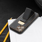 Futera LEATHER Case Kickstand do IPHONE 15 PLUS czarny