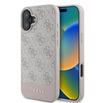 GUESS futerał do IPHONE 16 Plus GUHCP16MG4GLPI (4G PU Bottom Stripe) różowy