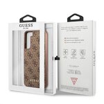 Oryginalne Etui GUESS Hardcase GUHCS22SG4GFBR do Samsung S22 (4G Metal Gold Logo / brzowy)