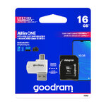 GoodRam karta pamięci 16GB microSDHC kl. 10 UHS-I + adapter + czytnik kart