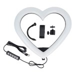Lampa LED Ring / Heart Stream RGB pierścieniowa 12 cali FULL COLOR z uchwytem na telefon + statyw JM33-13