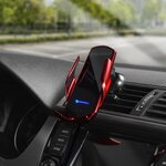 FORCELL uchwyt z ładowaniem indukcyjnym automatyczny + adapt. magnetyczne  HS1 Qi 15W czerwony