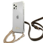 Guess nakładka do iPhone 12 / 12 Pro 6,1" GUHCP12MKC4GSGO przeźroczysta hard case 4G Gold Chain