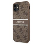Guess nakładka do iPhone 11 GUHCN614GDBR brązowe hard case 4G Stripe