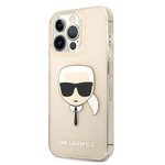 Karl Lagerfeld nakładka do iPhone 13 Pro Max 6,7" KLHCP13XKHTUGLGO złota hard case Glitter Karl`s Head
