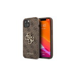 Guess nakładka do iPhone 13 Pro / 13 6,1'' GUHCP13L4GMGBR brązowa hard case 4G Big Metal Logo