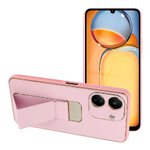 Futerał LEATHER CASE KICKSTAND do XIAOMI Redmi 13C / POCO C65 różowy