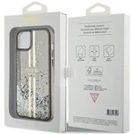 Oryginalne Etui GUESS Hardcase GUHCP15SLFCSEGK do iPhone 15 (Liquid Glitter Gold Stripes / czarny)