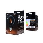 Żarówka LED Filament E27 G95 4W 230V 2000K 400lm COG dymiona Forever Light