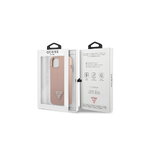 Guess nakładka do iPhone 13 Mini 5,4" GUHCP13SPSATLP różowa hard case Saffiano Triangle Logo