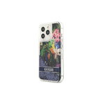 Guess nakładka do iPhone 13 Pro GUHCP13LLFLSB niebieskie hard case Glitter Flower