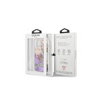 Guess nakładka do iPhone 13 Mini GUHCP13SLFLSU fioletowe hard case Glitter Flower