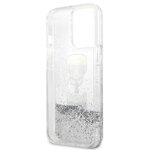 Karl Lagerfeld nakładka do iPhone 13 Pro Max 6,7" KLHCP13XKICGLS hardcase srebrna Liquid Glitter Karl&Choupette Head