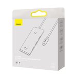 Baseus adapter HUB Lite USB-C do 4x USB 3.0 2,0m biały